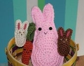 Bunnies Eat Carrots -- Three Crochet PATTERNS