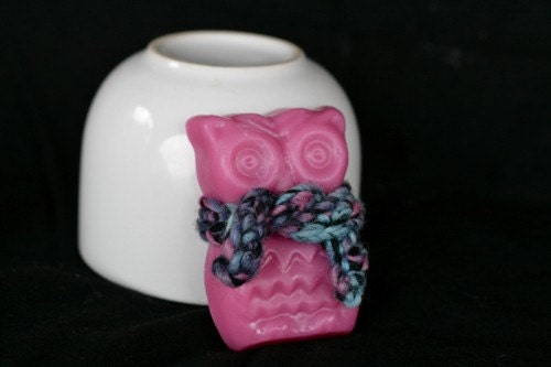 Cranberry Fig Owl Soap with Crocheted Scarf