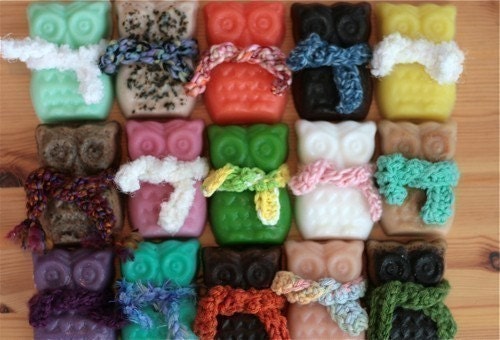 You Pick FOUR Owl Soaps with Scarves