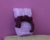 Lilac Owl Soap with Purple Crochet Scarf