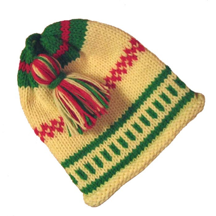 Baby Christmas Hat in Hand Knitted Wool Fair Isle