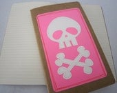 Skull and Crossbones Journal . Large Moleskine . Pink