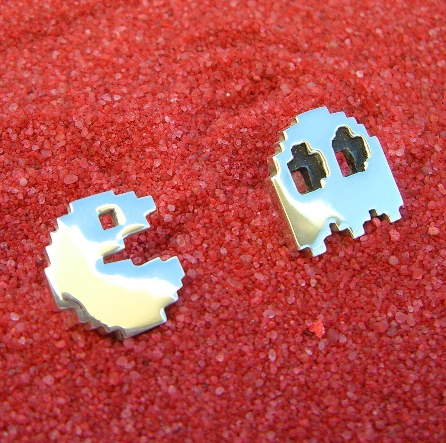 Sterling Silver Pacman  Cufflinks