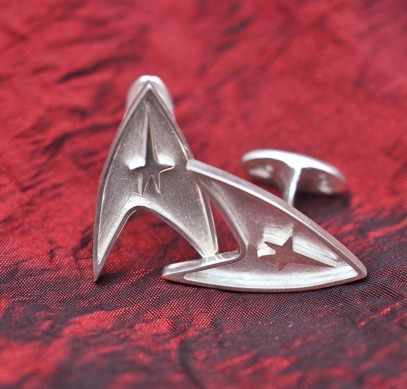 Solid Sterling Silver Star Trek Cufflinks