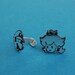 Cufflinks - Sterling silver Mario and princess peach - for grooms, groomsmen, wedding, birthday, fathers day