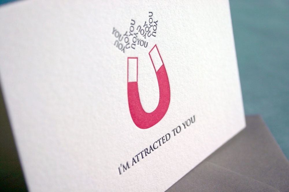 I'm Attracted to You - Letterpress Card - Nerd Love Series