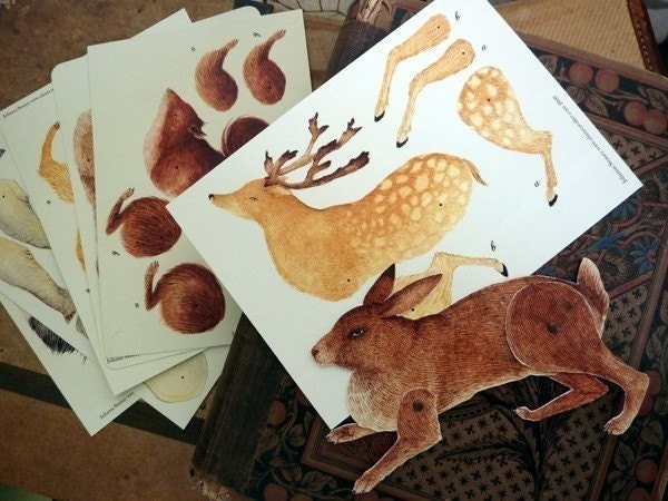 Mechanical Animals-animal paper dolls