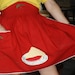 Red Cherry Pie Kitchen Apron Skirt Style Tying Waist Cherries Embroidery
