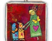 Sweet Custom Made New Mother Jewelry. "She Loves Her Kids to the Moon and Back." SOLDERED PENDANT. Personalized. Customized. New Mom.