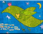 Religion Religious FOLK ART MAGNET. "She Loves the Way God Got All the Stars in Just the Right Places." Happy Woman's Inspiring Girl Saying.