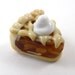 Handmade Glass Apple Pie Bead with Whipped Cream on Top