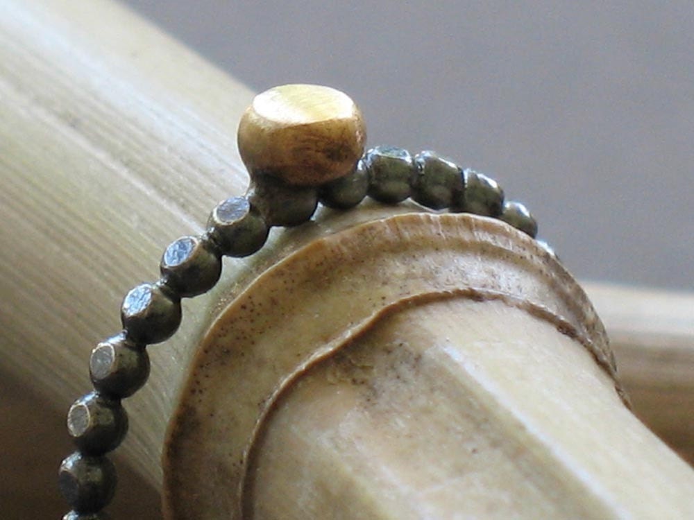 orbit ring- sterling silver & 10k gold