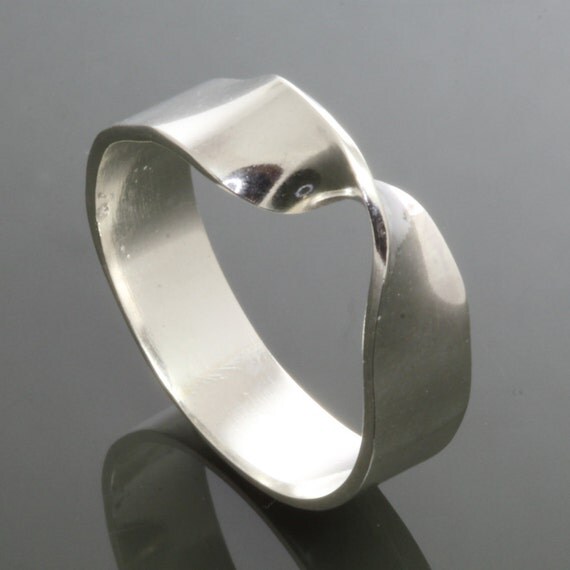 CLEARANCE Sterling Silver Mobius Ring Size 6 12