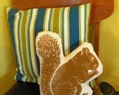 GIANT block print squirrel stuffie