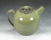 Green Teapot Stoneware Handthrown Pottery 1