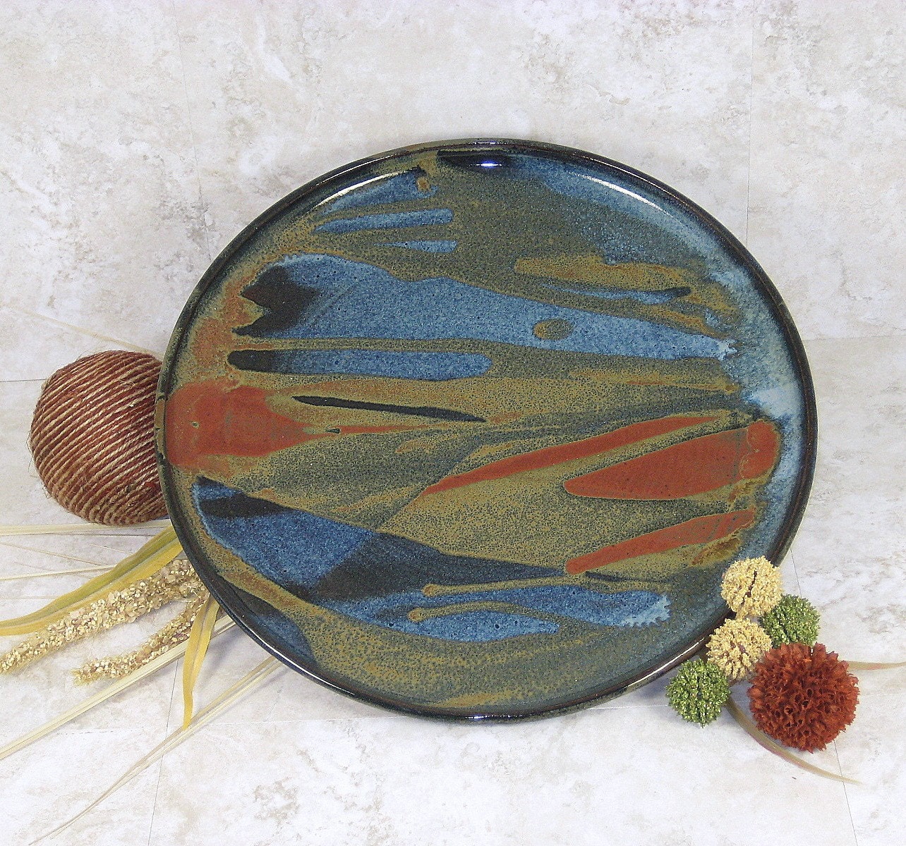 Medium Platter Handthrown Stoneware Pottery 3