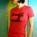 Womens sewing machine tshirt screenprint ladies fashion shirts - sew a go-go -red and black vintage sewing machine graphic