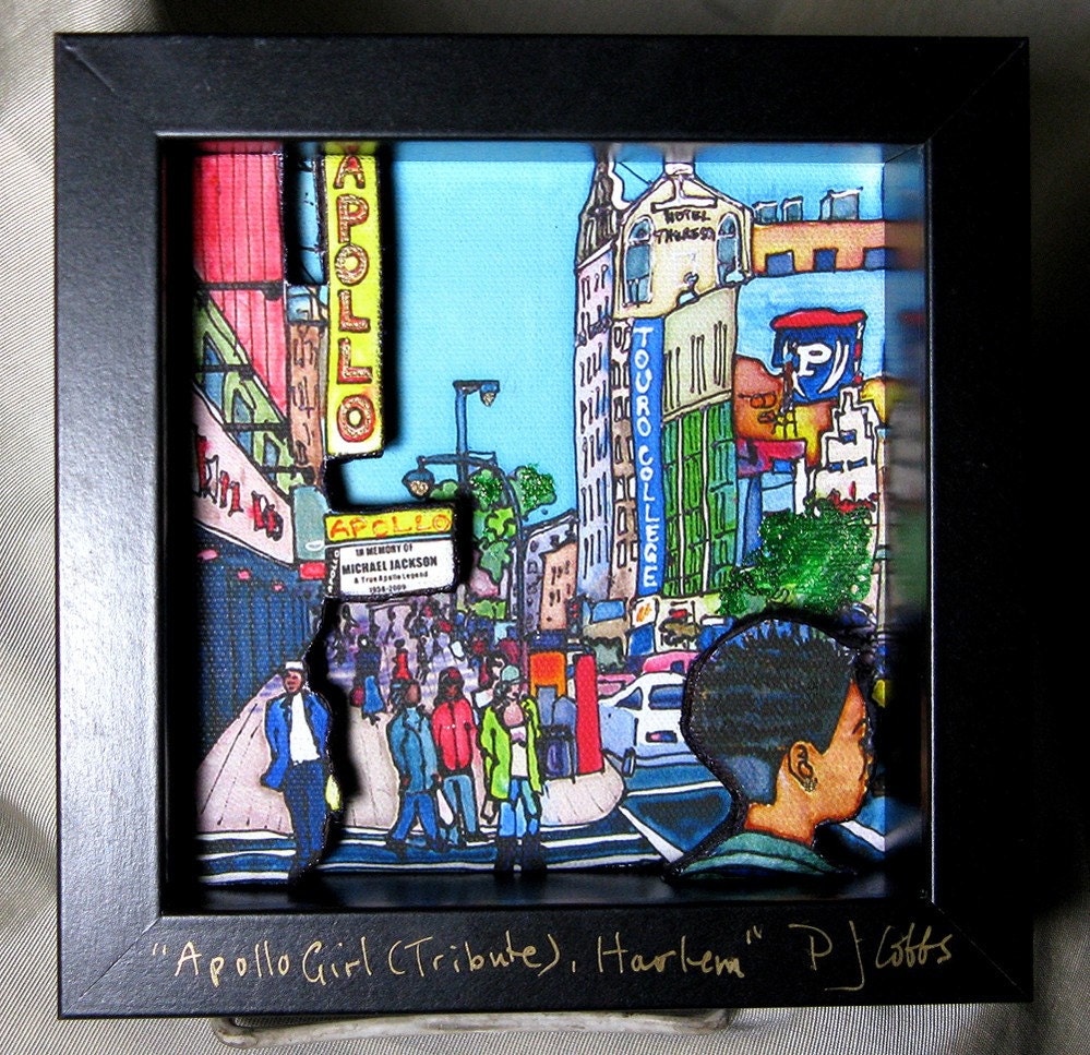3D Shadow Box Apollo Girl Tribute to Michael Jackson