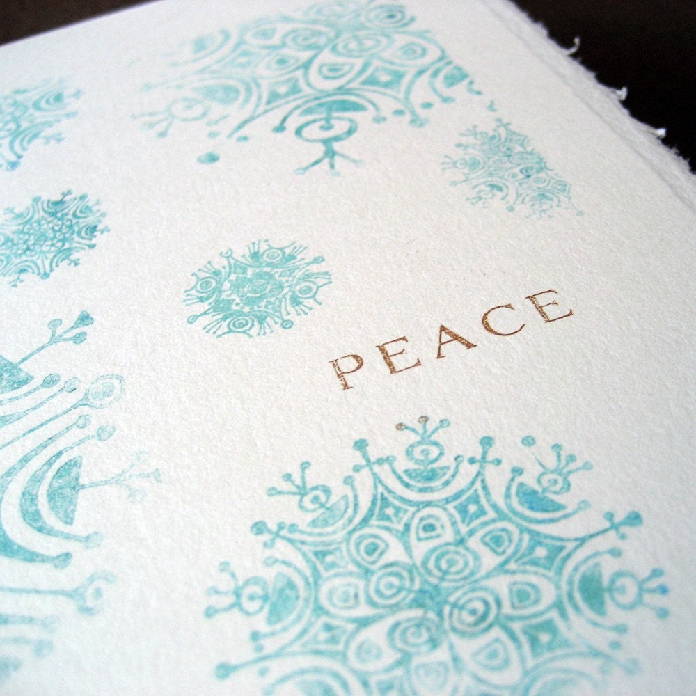 Peaceful Snowflake Holiday cards, set of 4