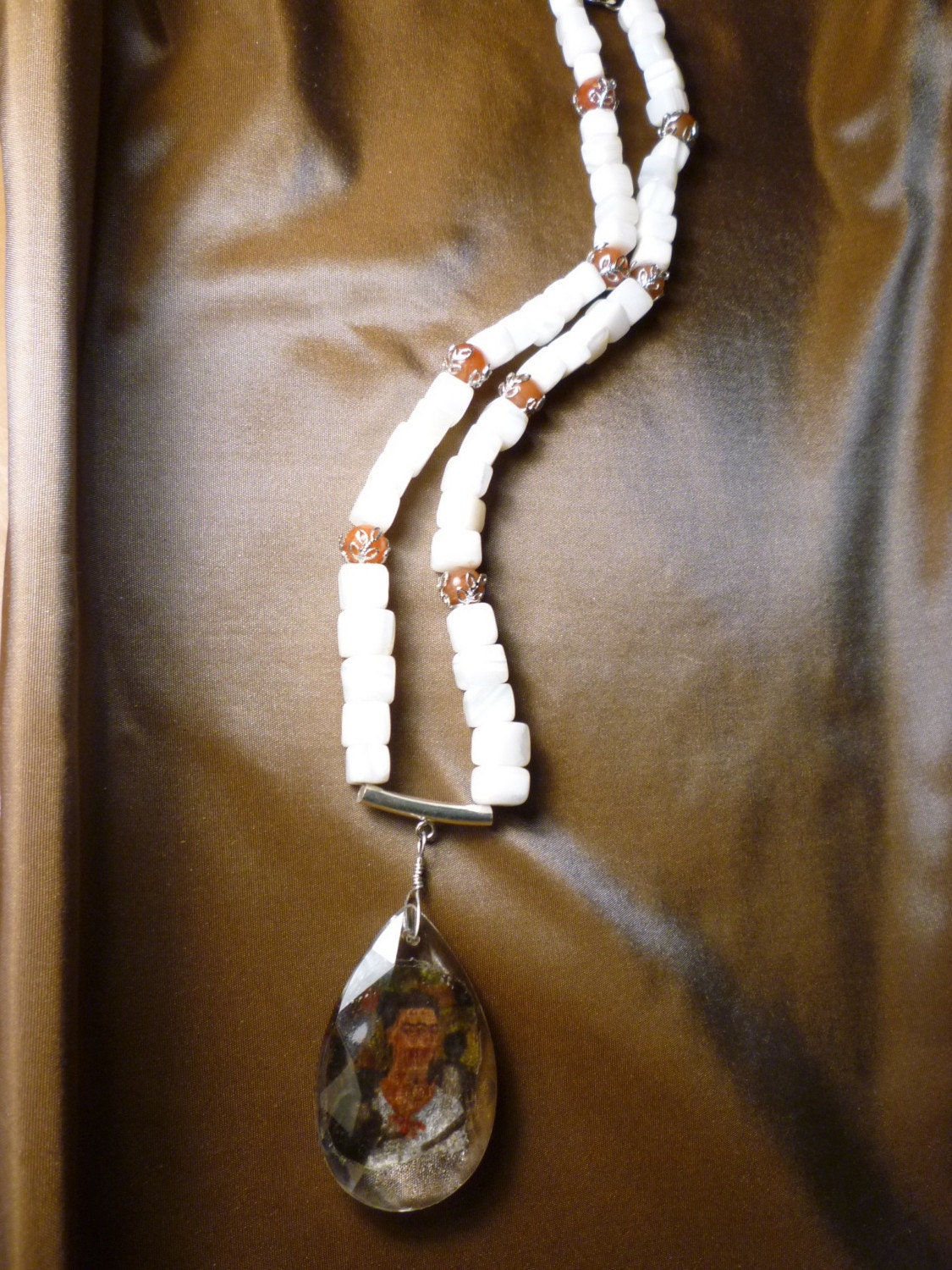 Frida with Monkeys Chandelier Crystal Necklace