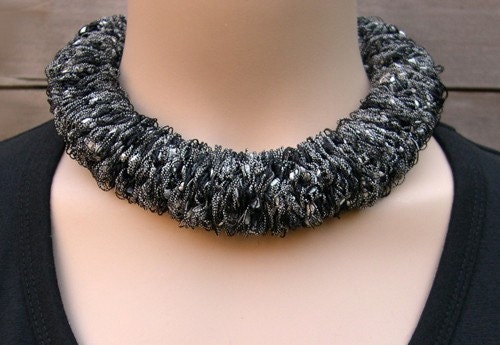 Necklace, choker, soft fiber silky, New Trend (W-SR-059), women jewelry, women accessory, elegant necklace, unique necklace, fiber jewelry