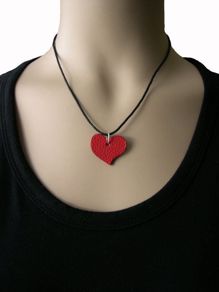 Necklace, red heart love (W-SR-056), valentine necklace, love necklace, red heart necklace, women teen girl accessory