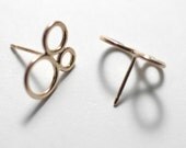 14k solid yellow gold Bubble Lace Earrings