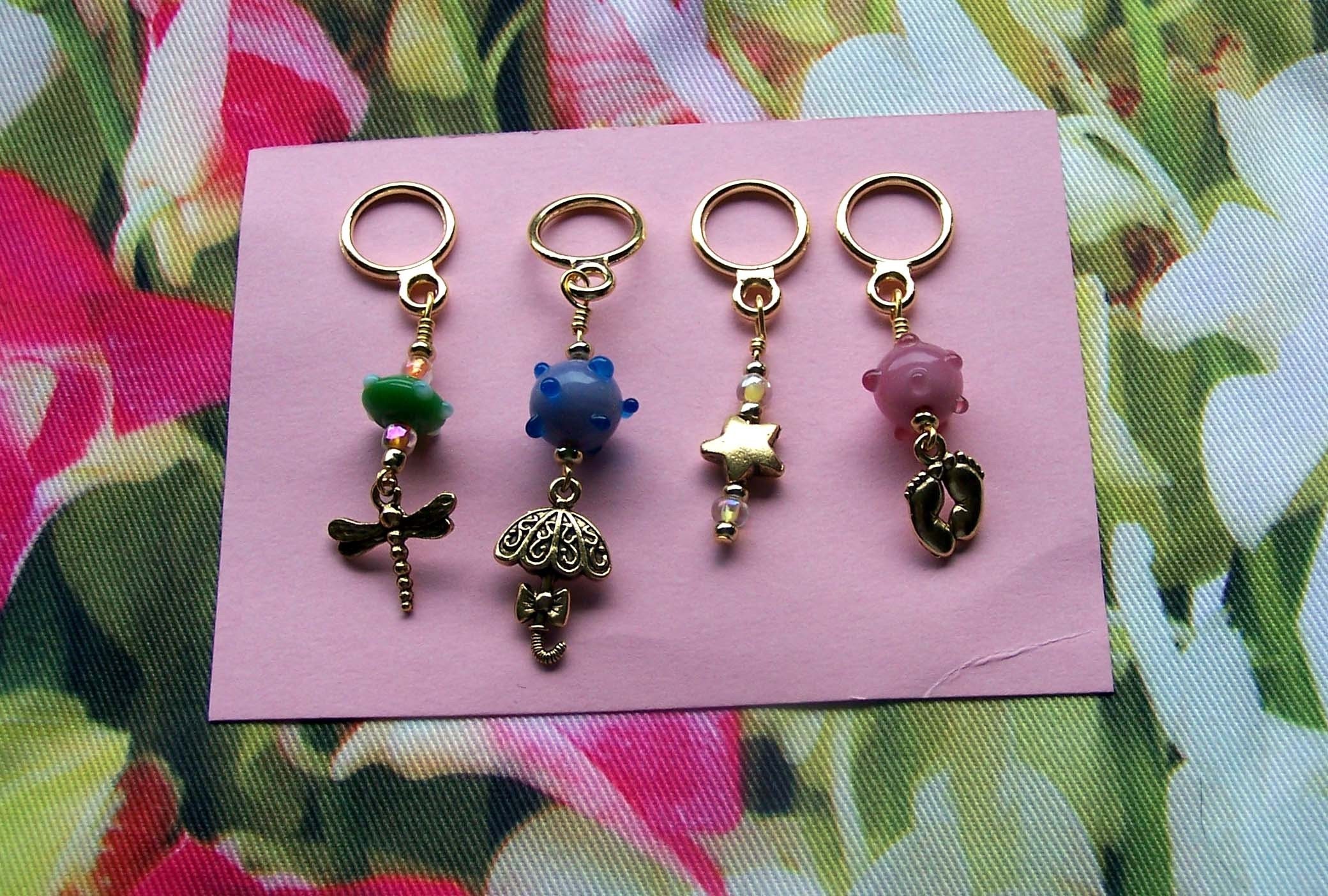 Oh Baby Stitch Markers - set of 4 - snag free Shower Gift