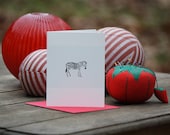 zebra letterpress card - single