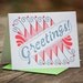 set of five GREETINGS letterpress cards