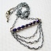 Royal Purple Czech Bead and Multi-Strand Chain Necklace