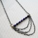 Royal Purple Czech Bead and Multi-Strand Chain Necklace