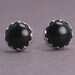 Dark Stars - Black Onyx Stud Earrings - 6mm Gemstones on Sterling Silver Bezel Posts