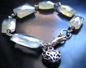 Elemental Green Chalcedony and Sterling Silver Bracelet