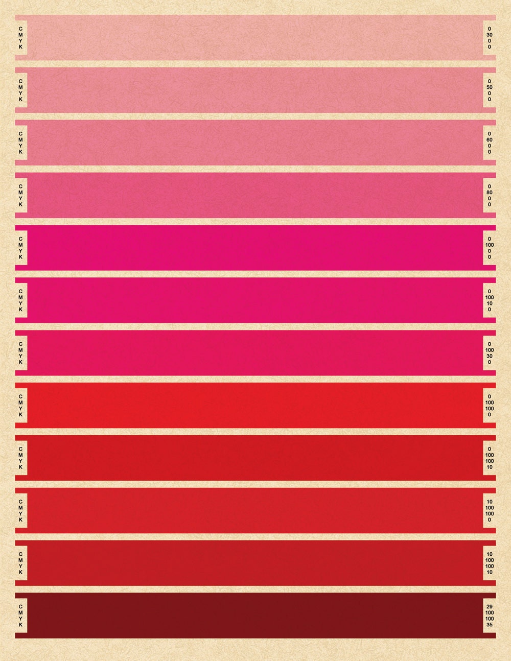 Litmus Red CMYK Print - Large - Print - Bars - Pantone - Index color - red - 10x13