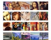 Masters Art Charm Set - 150 1.25x1.25 inch images - 5 Collage Sheets - Digital 