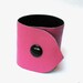 True Pink color leather CUFF -- womens leather wrist band - lined in black felt - X small XS OOAK teen girls leather cuff