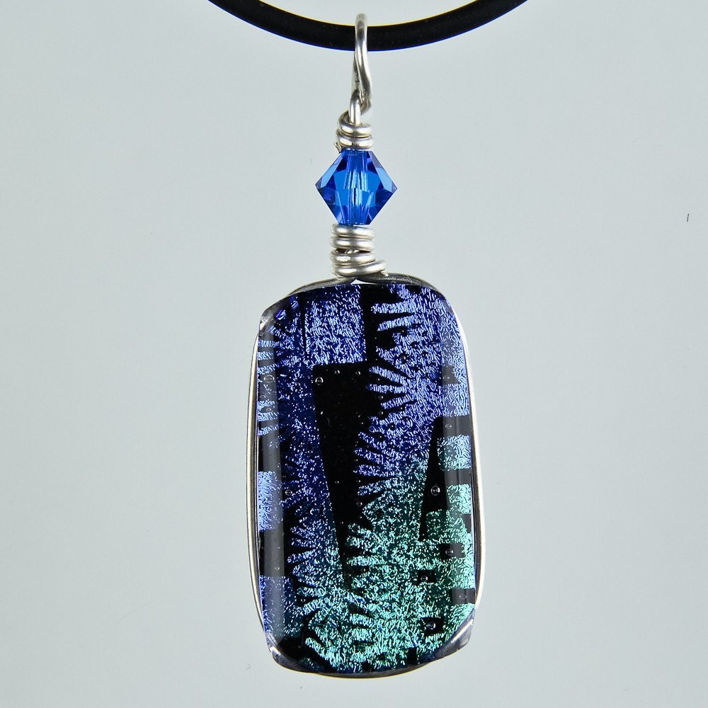 Dichroic blue and green pendant