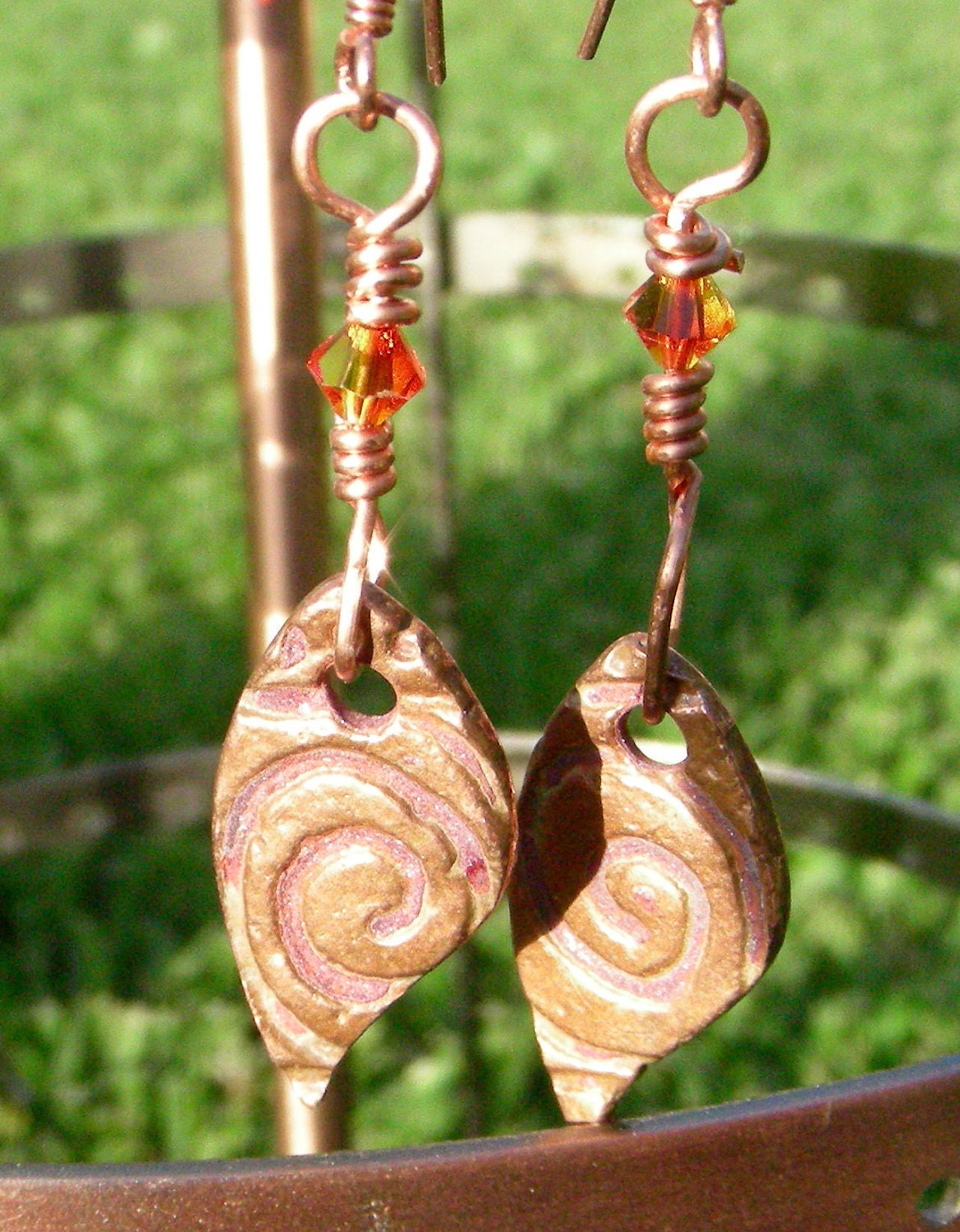 Copper Art Clay Earrings