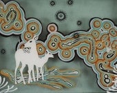 Deer In Rainbow Cloud-Print