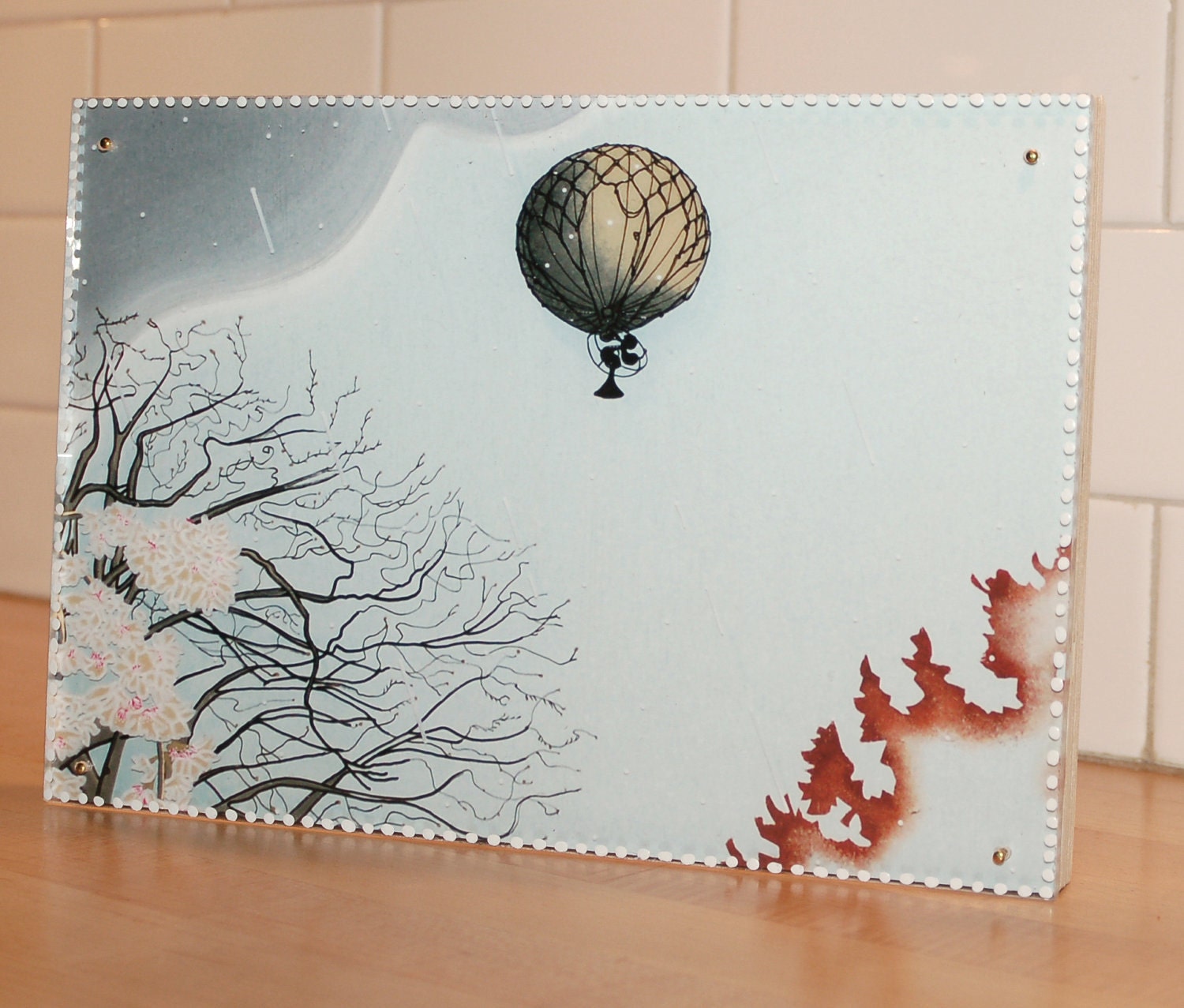 Mounted Print Of Original Painting, Shiny and Ready To Hang