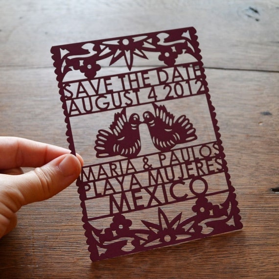 Papel Picado Laser Cut Save the Date
