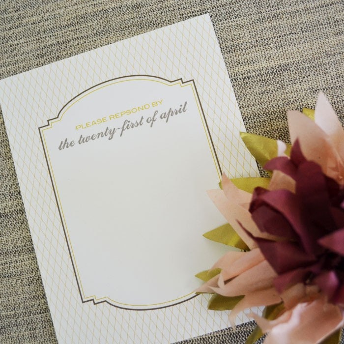 Window Small Invitation/RSVP Card: On Sale
