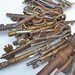 RESERVED for April Iris McLeod - Collection of 100 Antique Keys in Steel and Brass and Iron
