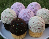 Naturally Sweet CUSTOM Cotton Play Food-- SHIPS in 2 business days- any cupcake flavor and any swappable frosting color