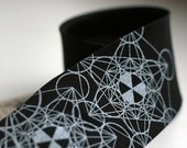Haute Math, geometric screenprinted microfiber necktie, silver ink