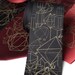 Crystalline formation tie. "Crystal Math." Metallic antique brass print. Men's silkscreen necktie.