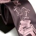 Meat Grinder necktie. Bacon and sausage lovers tie, screenprinted microfiber. Pink ink.