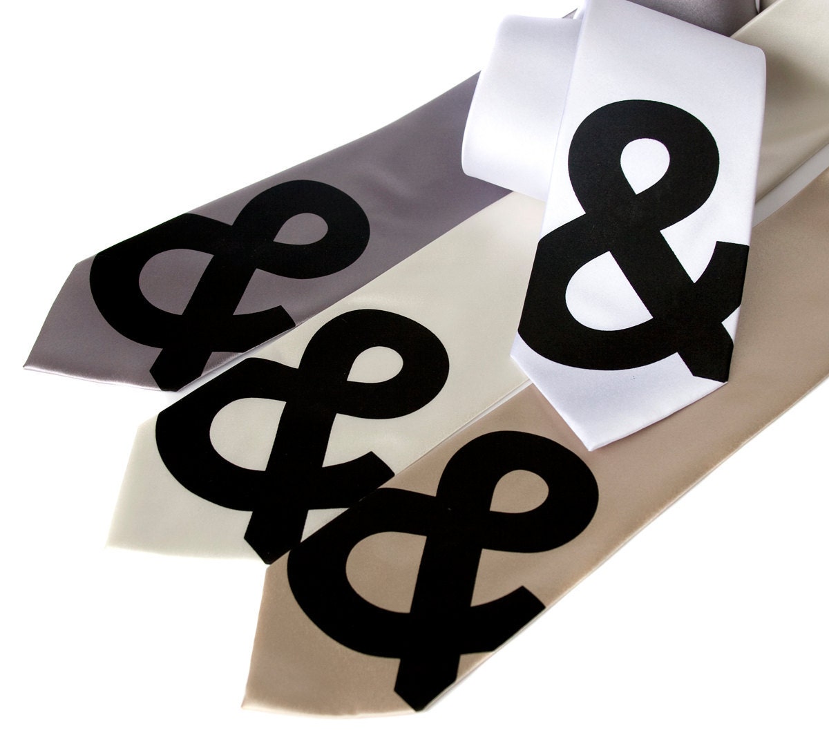 Ampersand necktie. Minimalist Helvetica "and symbol" screen printed typography nerd microfiber tie. Standard width.