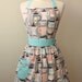 Apron Retro Style French Roast Coffee on Grey CHLOE Full Apron